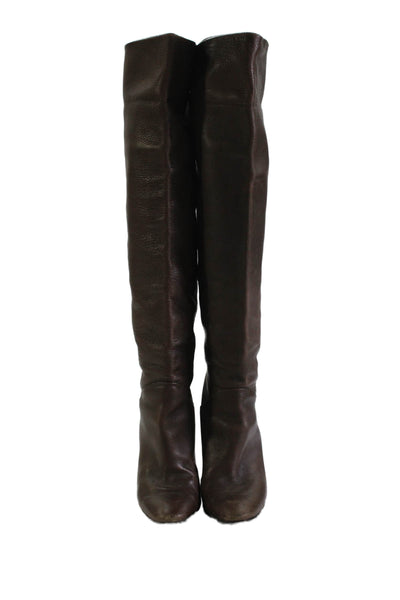 Giuseppe Womens Leather Round Toe Zip Up Boots Brown Size 37 7