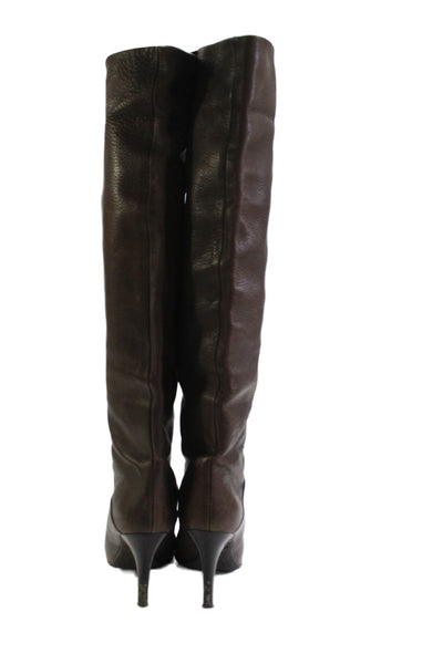 Giuseppe Womens Leather Round Toe Zip Up Boots Brown Size 37 7