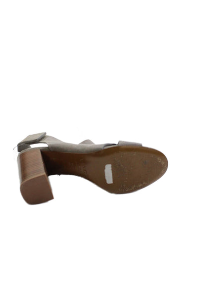 Vince Womens Suede Strappy Slingbacks Sandal Heels Grey Size 6 Medium