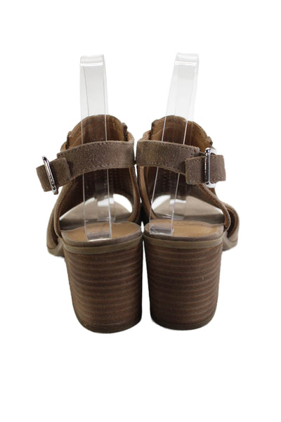Franco Sarto Womens Suede Harlet 2 Slingbacks Sandal Heels Brown Size 5.5 Medium