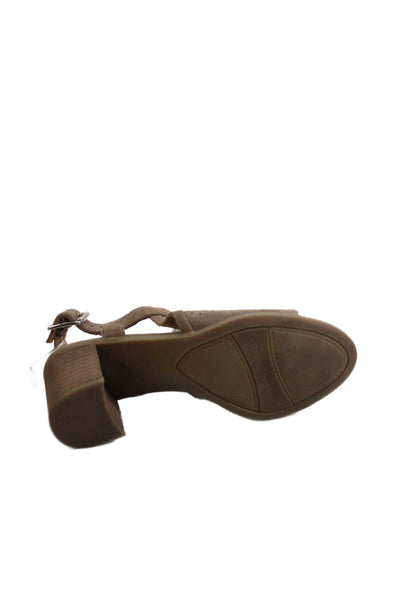 Franco Sarto Womens Suede Harlet 2 Slingbacks Sandal Heels Brown Size 5.5 Medium
