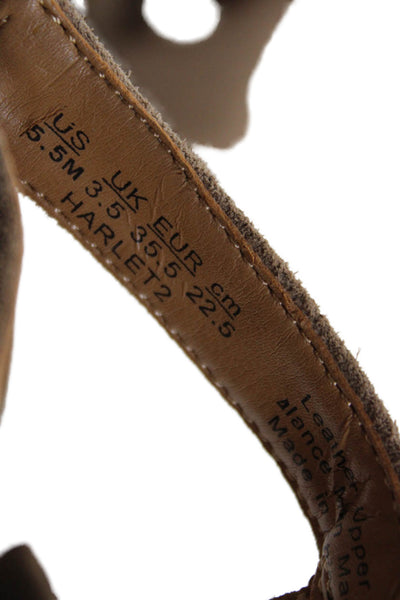 Franco Sarto Womens Suede Harlet 2 Slingbacks Sandal Heels Brown Size 5.5 Medium