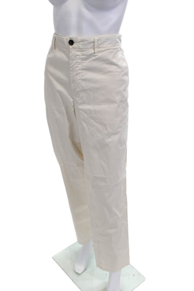 White Sand Mens Beige Chino Khakis Cotton Silk Solid Beach Button Size 50