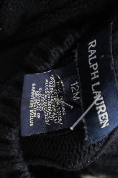 Ralph Lauren Blue Label Girls Cotton Cable-Knit Sweater Dress Blue Size 12 M