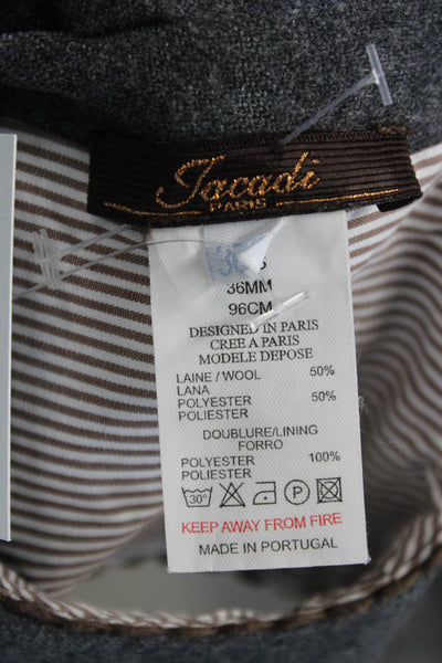 Jacadi Girls Wool Sleeveless Buttoned Knee Length Dress Gray Size 36 Months