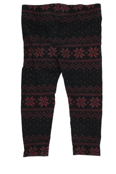 Ralph Lauren Blue Label Girls Geometric Print Ankle Leggings Black Size 2T