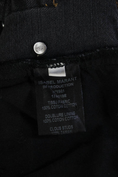 Isabel Marant Etoile Womens Ankle Cropped Jeans Dark Gray Cotton Size 25