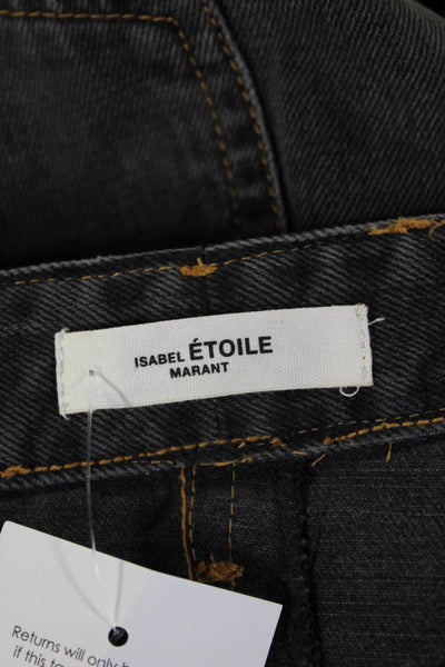 Isabel Marant Etoile Womens Ankle Cropped Jeans Dark Gray Cotton Size 25