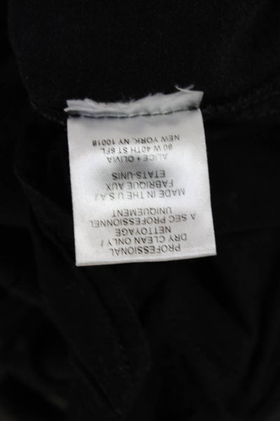 Alice + Olivia Womens Skinny Ankle Jeans Black Low Rise Button Size 2
