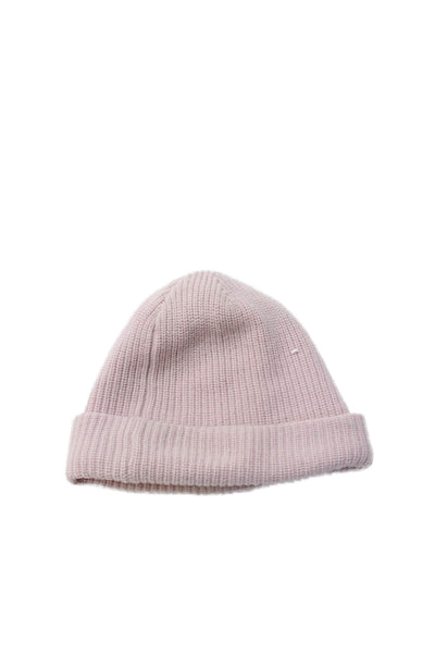 Madhappy Womens Wool Knit Peace Sign Motif Beanie Pink One Size