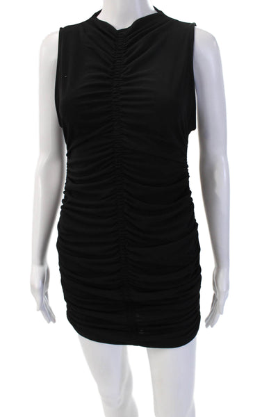 Zara Women Bodycon Mini Black Sleeveless High Neck Dress Size M