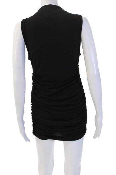 Zara Women Bodycon Mini Black Sleeveless High Neck Dress Size M