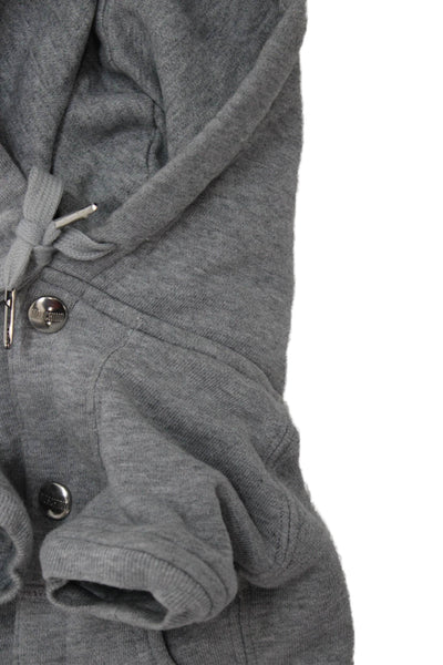 Moschino Couture Cotton Button Down Hoodie Jacket Gray Size 35