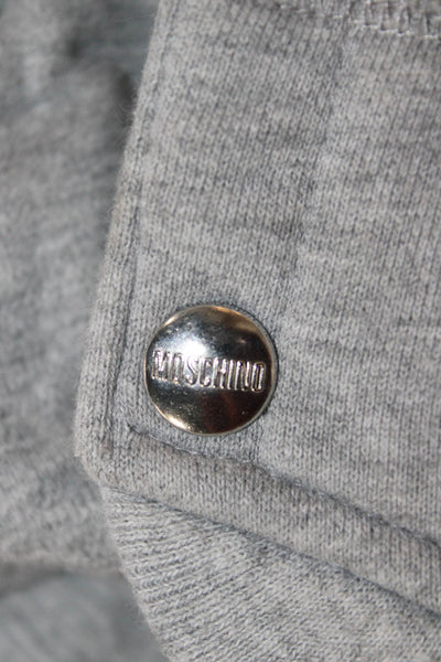 Moschino Couture Cotton Button Down Hoodie Jacket Gray Size 35
