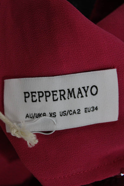 Peppermayo Womens Pink Geometric Scoop Neck Sleeveless Bralette Size 2