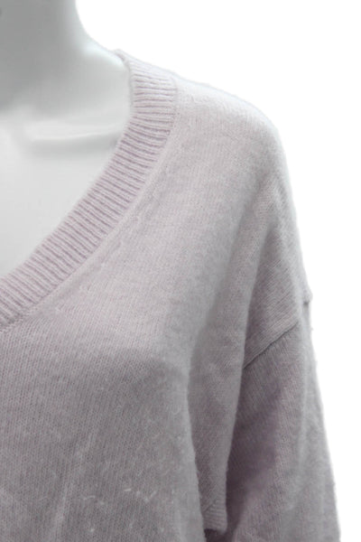 Zara Women Pink V-Neck Pullover Sweater Long Sleeve Acrylic Nylon Size S