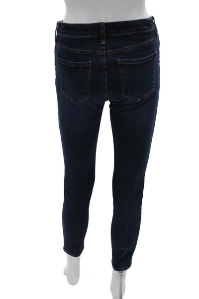 Liverpool Jeans Company Women Ankle Skinny Jeans Dark Blue Button Size 4