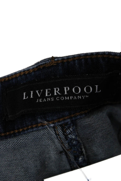 Liverpool Jeans Company Women Ankle Skinny Jeans Dark Blue Button Size 4