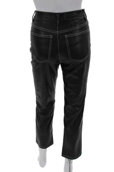 Staud Womens Ankle Cropped Biker Pants Black 100% Polyurethane Size 4