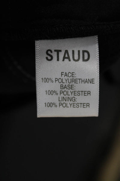 Staud Womens Ankle Cropped Biker Pants Black 100% Polyurethane Size 4