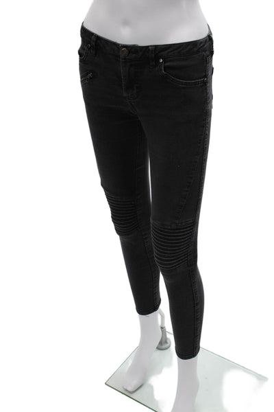 Zara Basic Womens Skinny Ankle Jeans Black Mid Rise Size 2