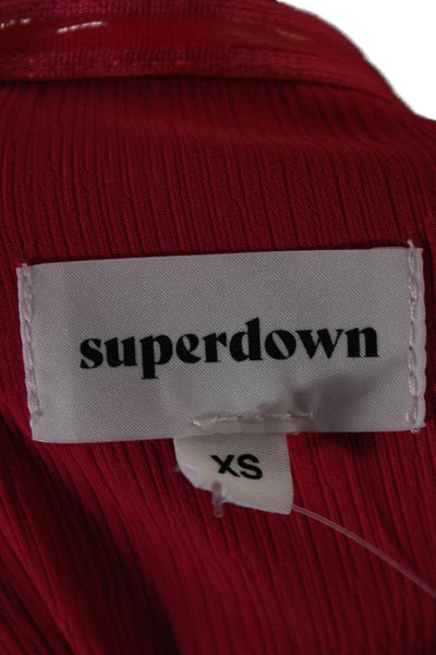 Superdown Womens Bodycon Maxi Dress Red Sleeveless Hook & Eye Size XS