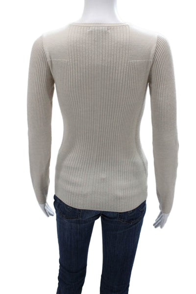 Rag & Bone Womens Striped Wool Pullover Sweater Beige Size XS