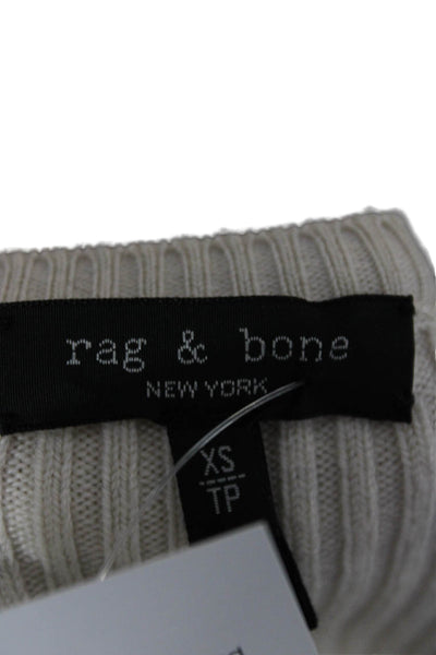 Rag & Bone Womens Striped Wool Pullover Sweater Beige Size XS
