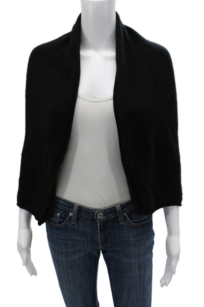 Subtle Luxury Womens Black Cashmere Blend Classic 3/4 Sleeve Sweater Size M