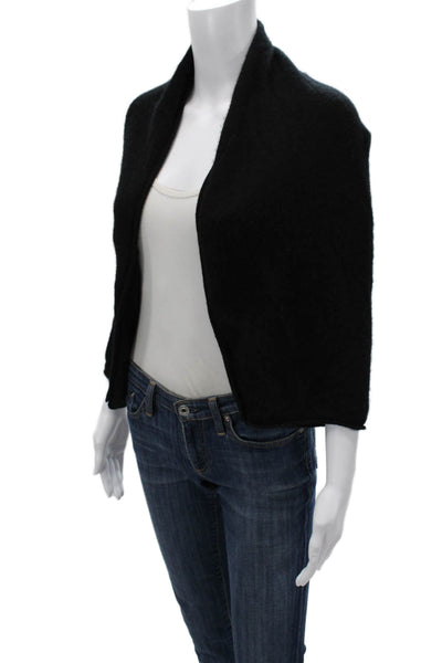 Subtle Luxury Womens Black Cashmere Blend Classic 3/4 Sleeve Sweater Size M