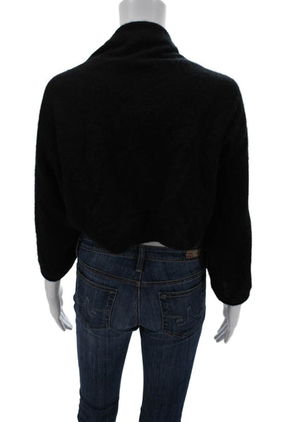 Subtle Luxury Womens Black Cashmere Blend Classic 3/4 Sleeve Sweater Size M