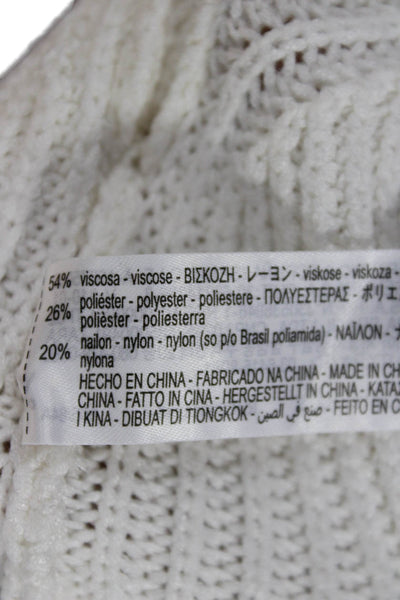 Zara Womens Pullover Sweater Long Sleeve Crew Neck White Size S