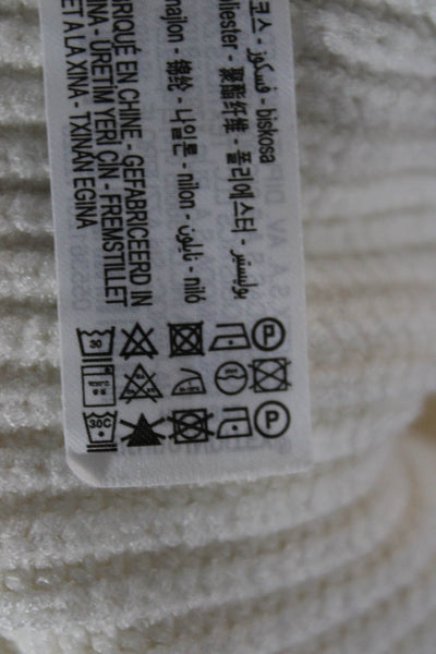 Zara Womens Pullover Sweater Long Sleeve Crew Neck White Size S