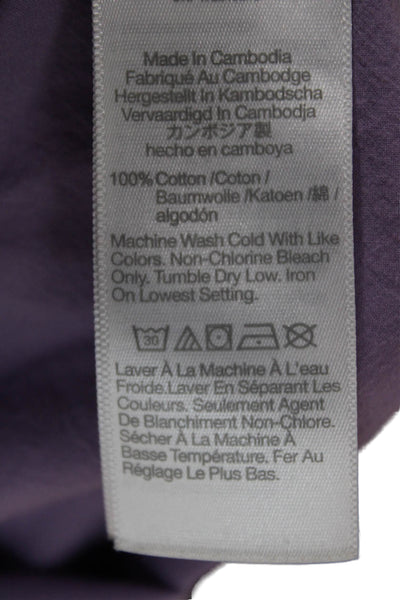 Madewell Womens Basic Collared Button-Up Purple Cotton Long Sleeve Size S