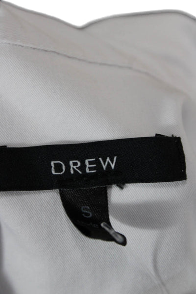 Drew Women Basic Collared White Button-Up Long Sleeve Top Size S