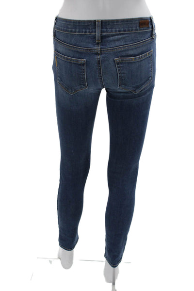 Paige Womens Skinny Ankle Jeans Dark Blue Size 25