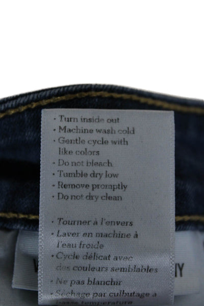 Paige Womens Skinny Ankle Jeans Dark Blue Size 25