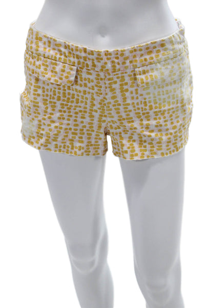 J Crew Women Geometric Cotton Blend Beach Zip Shorts Size 6