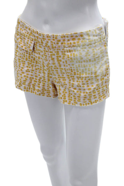 J Crew Women Geometric Cotton Blend Beach Zip Shorts Size 6