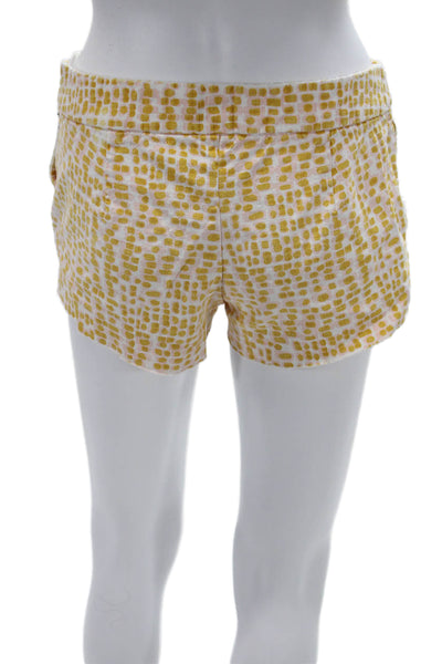 J Crew Women Geometric Cotton Blend Beach Zip Shorts Size 6