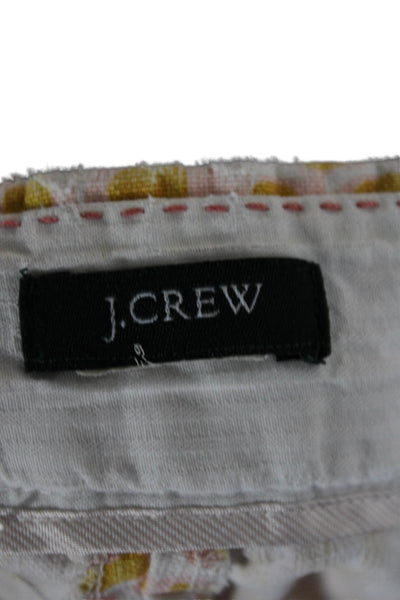 J Crew Women Geometric Cotton Blend Beach Zip Shorts Size 6