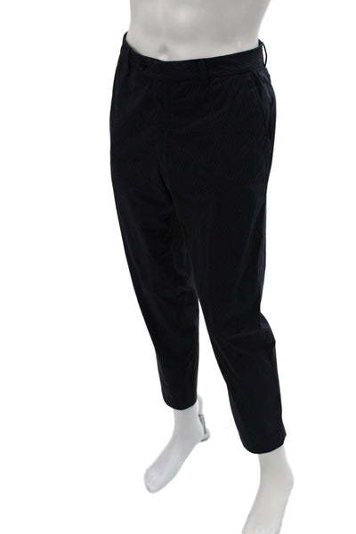 Armani Collezioni Mens Cropped Ankle Dress Pants Dark Blue Size 40