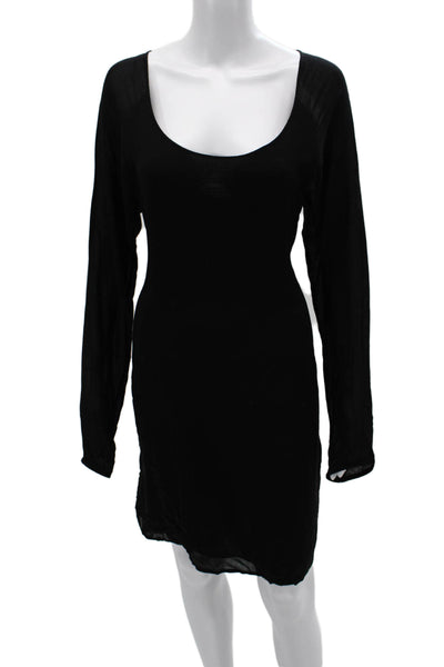 James Perse Womens Bodycon Mini Dress Black Long Sleeve Size 3