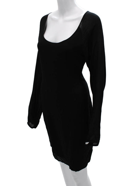 James Perse Womens Bodycon Mini Dress Black Long Sleeve Size 3