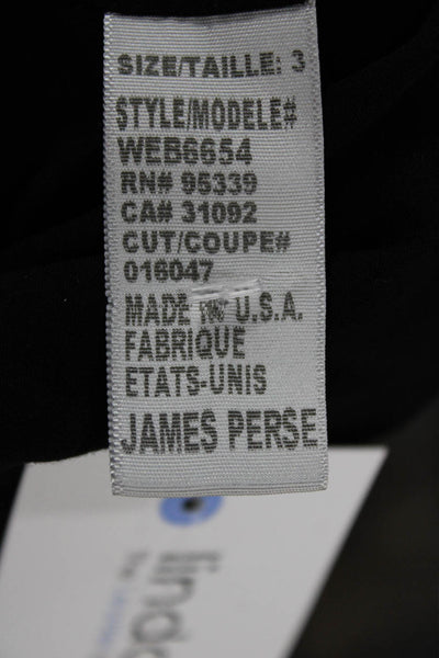 James Perse Womens Bodycon Mini Dress Black Long Sleeve Size 3