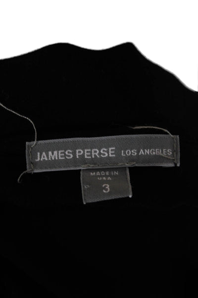 James Perse Womens Bodycon Mini Dress Black Long Sleeve Size 3