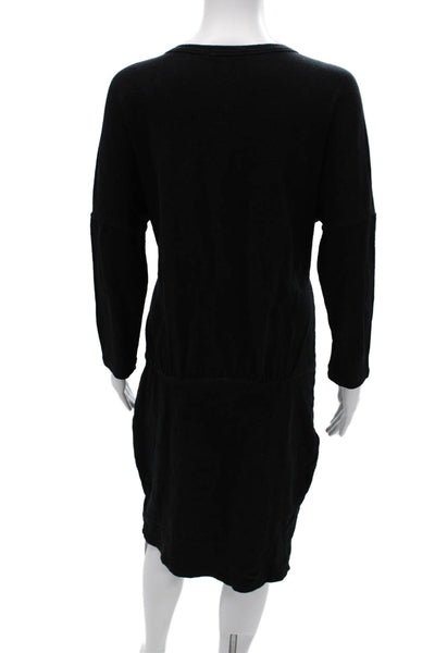Standard James Perse Women Sweater Dress Black Long Sleeve Mid Calf Size 3