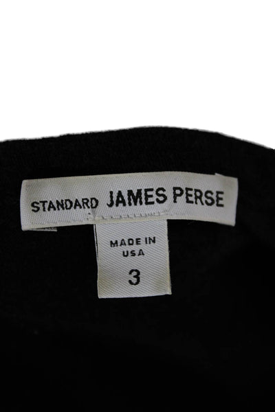 Standard James Perse Women Sweater Dress Black Long Sleeve Mid Calf Size 3