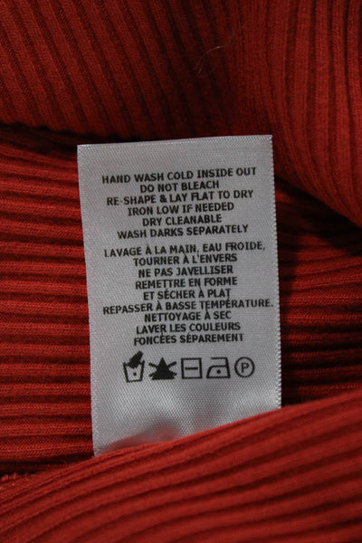 The Range Womens Bodycon Sweater Dress Orange Sleeveless Mock Neck Size S