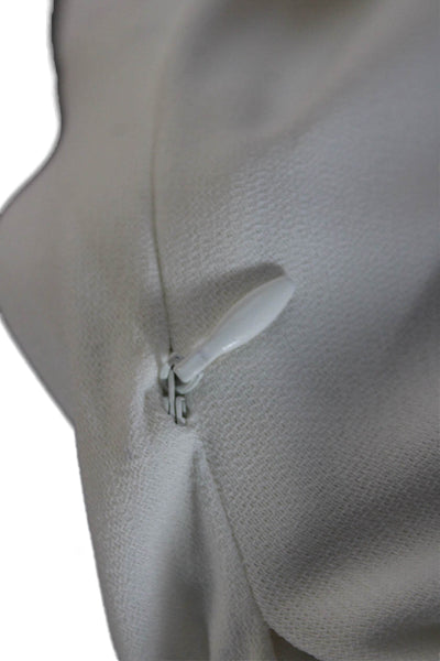 Zara Women White V-Neck Short Sleeve Polyester Blouse Size S